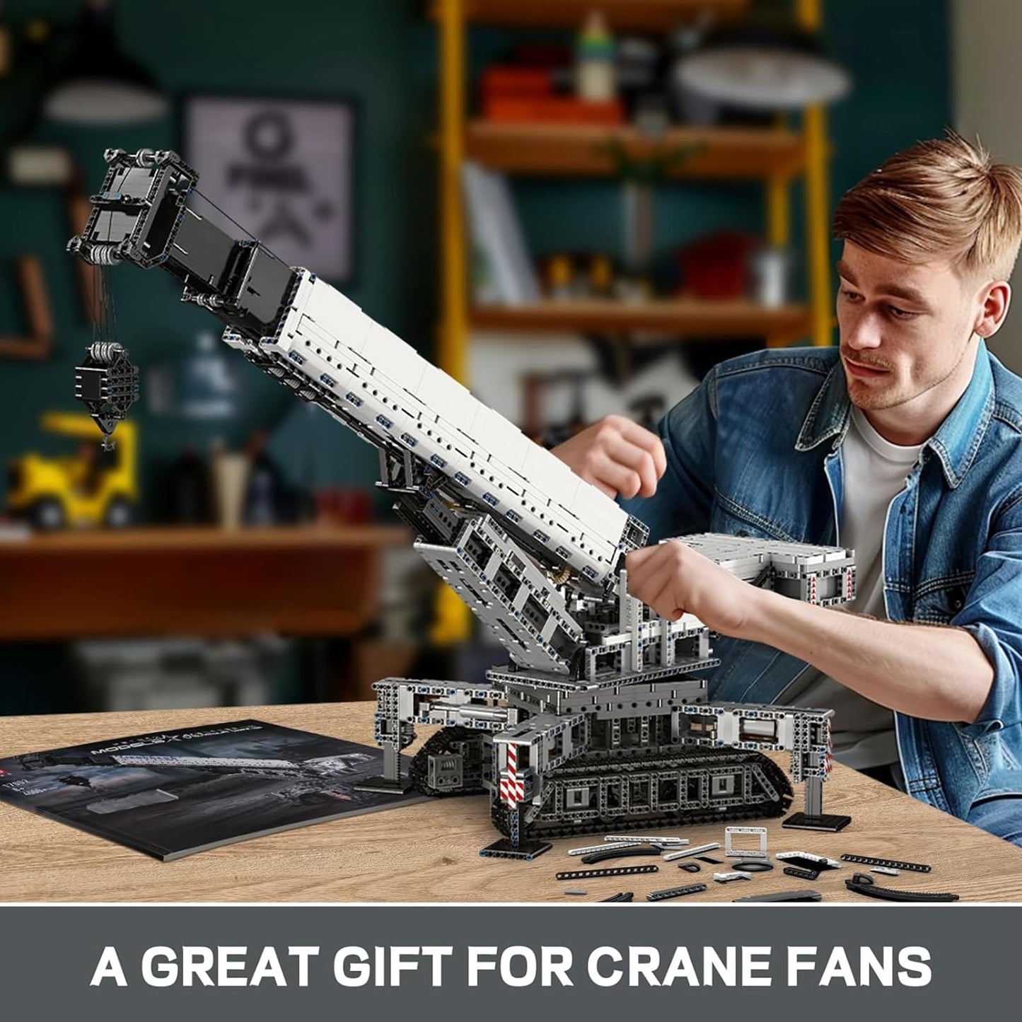 Mould King MOC Mobile Crane Truck Building Blocks Kits, Heavy-Duty Truck Sets to Build, APP Remote Control Large Engineering Crane, Construction Vehicles Model for Adults (4000 Pieces)