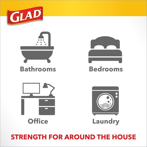 Glad Small Trash Bags - 4 Gallon Odor Resistant with Drawstring | Febreze Beachside Breeze, 34 Count (Pack of 2)