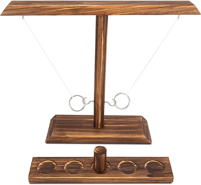 DreamToyz Ring Toss Games for Adults, Yard Games, Patio Decor, Outdoor Indoor Games, Wooden Hook and Ring Game for Bars, Home, Party, 15.7" X 13" Large Size