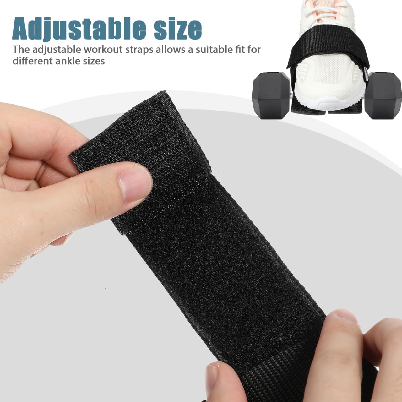 BESPORTBLE Feet Dumbbell Attachment 1 Pair Adjustable Ankle Weights Strap for Leg Extensions Hamstring Curls Hip Flexor Glute Kickbacks Home Gym Workout Gear