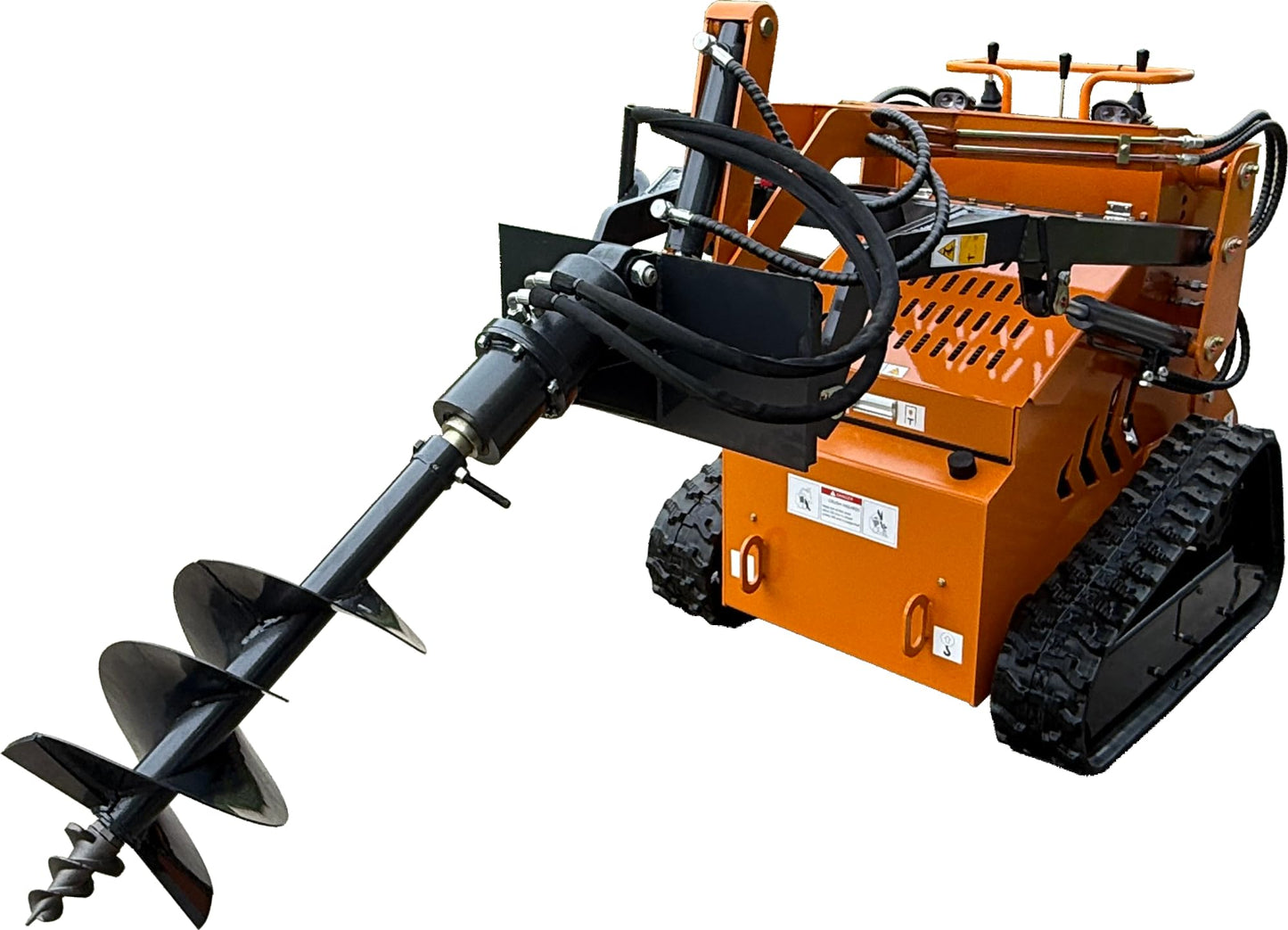 Wolfequip 6" in Radius Auger Drill Bit Auger Drive Mini Skid Steer Attachments, 22" Working Depth,for Post Hole Digger, for Farm Gardin Construction