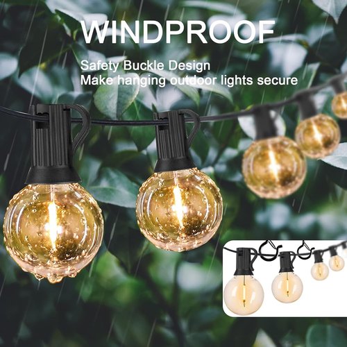 ADIIL Q Hanger Hooks - 20 PCS Windproof Screw Hooks with Safety Buckle for Outdoor String Lights | Black, 2.2 Inches
