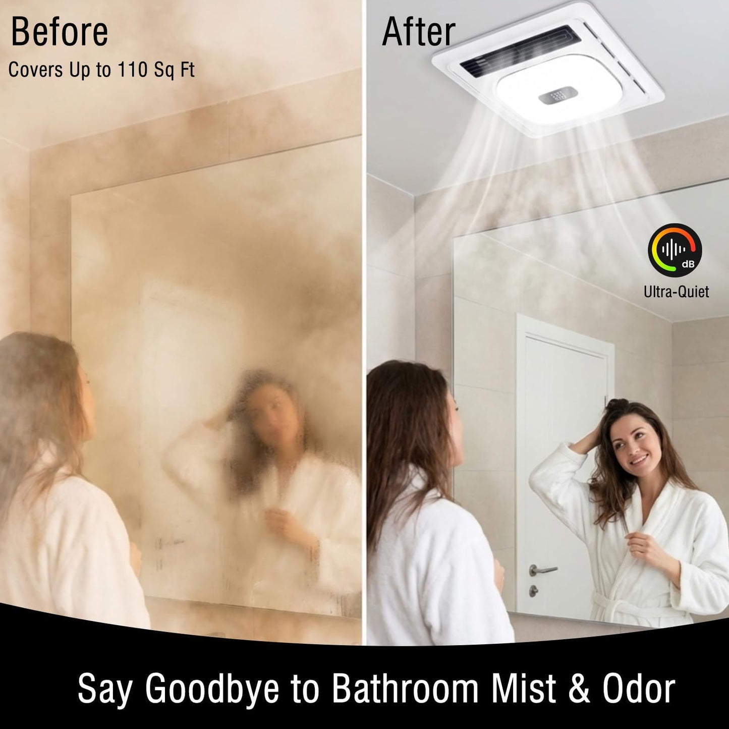Plutoslove Bathroom Exhaust Fan with Bluetooth Speaker & Heater 1800W for Bathroom, 180 CFM, Quiet 1.0 Sone, 3CCT & Nightlight, 2 Heat Levels, 7 RGB Mode, Remote Control, Ceiling Mount, FCC Certified