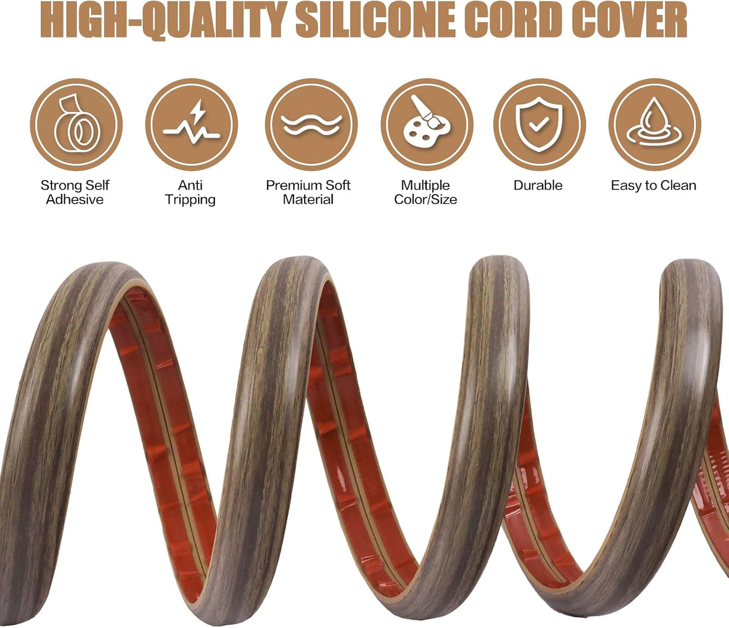 DBHXXMB-HH Hider,3.3FT Cavity:0.39"(W) 0.27"(H) Floor Cord Cover Self Adhesive Cord Cable Management, Extension Strip