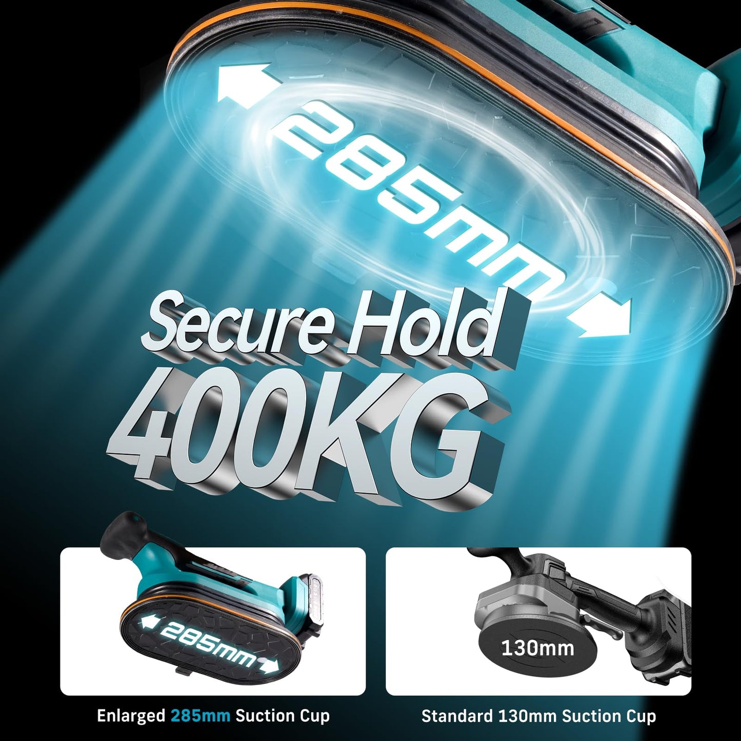 SEESII 2-in-1 Tile Vibration Tool & Electric Suction Cup 285mm – 12 Speeds, 10 Hours Runtime, Fits 12×12in to 89×89in Tiles, 250kg/550lbs Suction Power – For Wall & Floor Tile Installation (K919B)