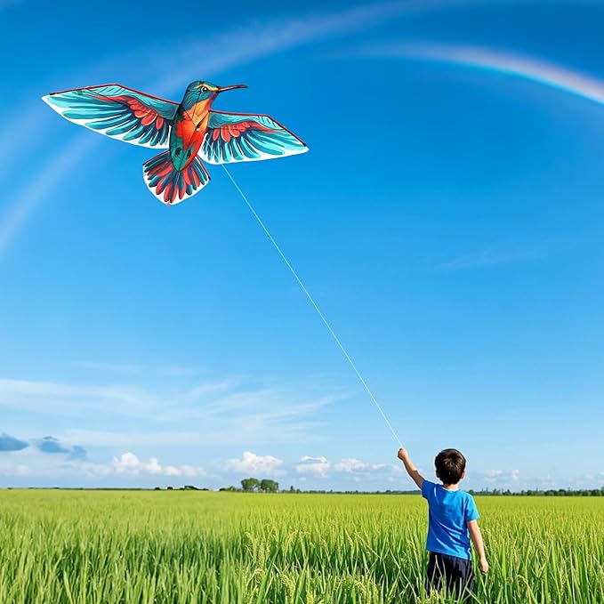 ORGCLDKT- 3D Lifelike Style Bird/Eagle Kite, Super Easy to Fly with, Ideal for Kids, Adults, Girls, Boys. Kites for The Beach, Grassland, Hiking