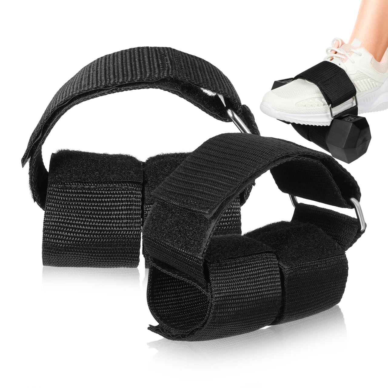 Toddmomy 2Pcs Dumbbell Foot Attachment Adjustable Ankle Straps Tibialis Trainer for Leg Strength Training Home Gym Workouts