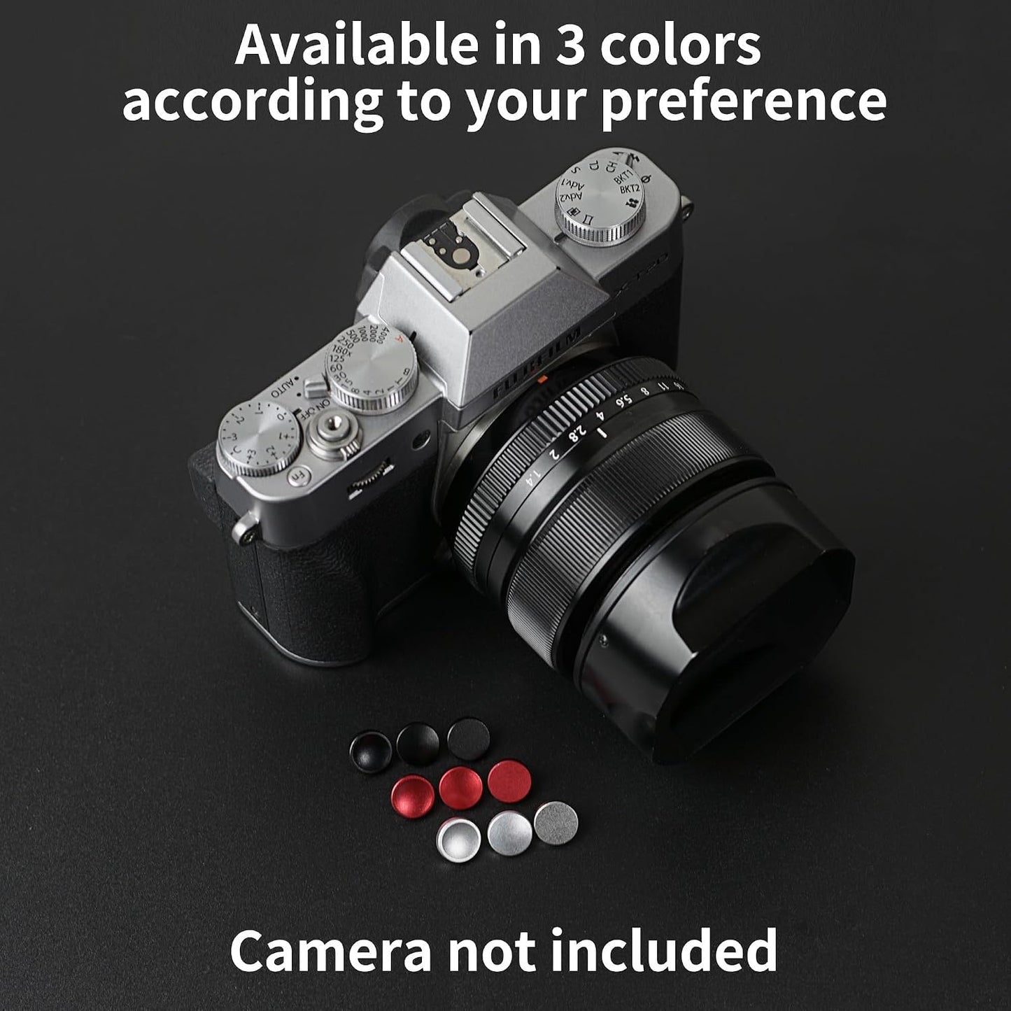 Concave*1, Convex*1, Flat*1 (3 Pack, Shutter Button, Aluminum Shutter Release Button, Compatible with Fujifilm, Canon