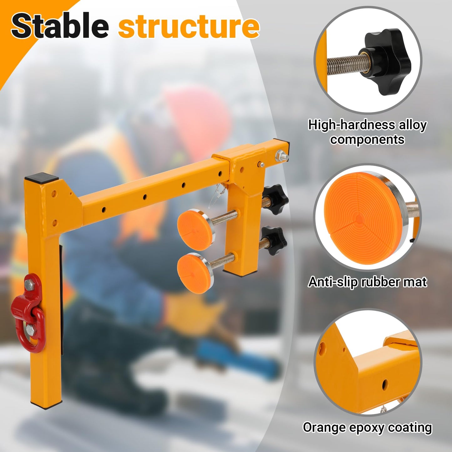 Adjustable Non-Penetrating Anchor, Reusable Temporary Fall Parapet Roofing Anchor, Roof Anchors, Non Penetrating Wall Anchors Suitable For Walls up to 15 Inches Thick, Easy to Install And Portable