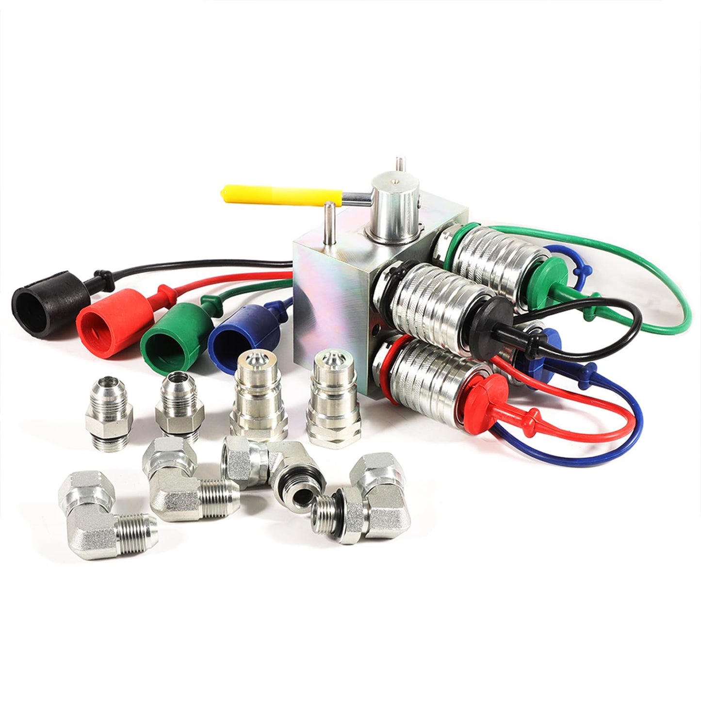 Manual Hydraulic Multiplier, SCV Splitter/Diverter Valve with Couplers and Ag Fittings - 20 GPM Flow, 3000 PSI Max Pressure，Expand Your Hydraulic Control with Ease