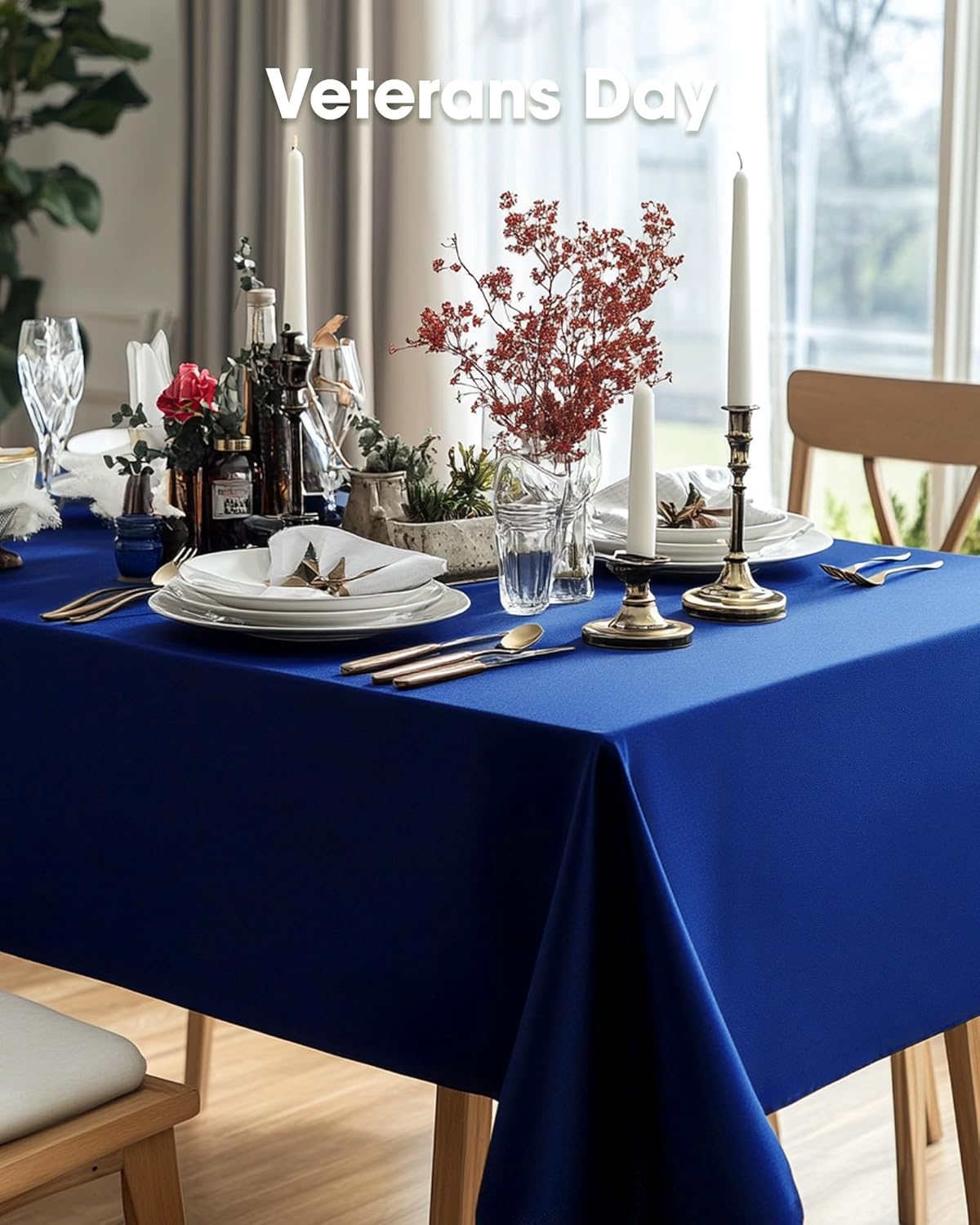Pureegg Disposable Plastic Tablecloths - Sturdy Leakproof Design | 54 x 108 Inch, Navy Blue, 8 Pack for Graduation Parties