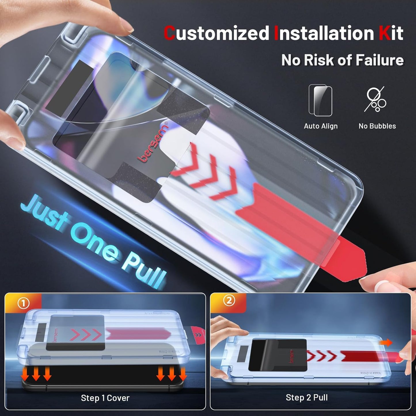 3 Pack 10 9 9H+ BERSEM for Google Pixel Pro XL/Pixel Pro XL Screen Protector, Tempered Glass Film with Customized