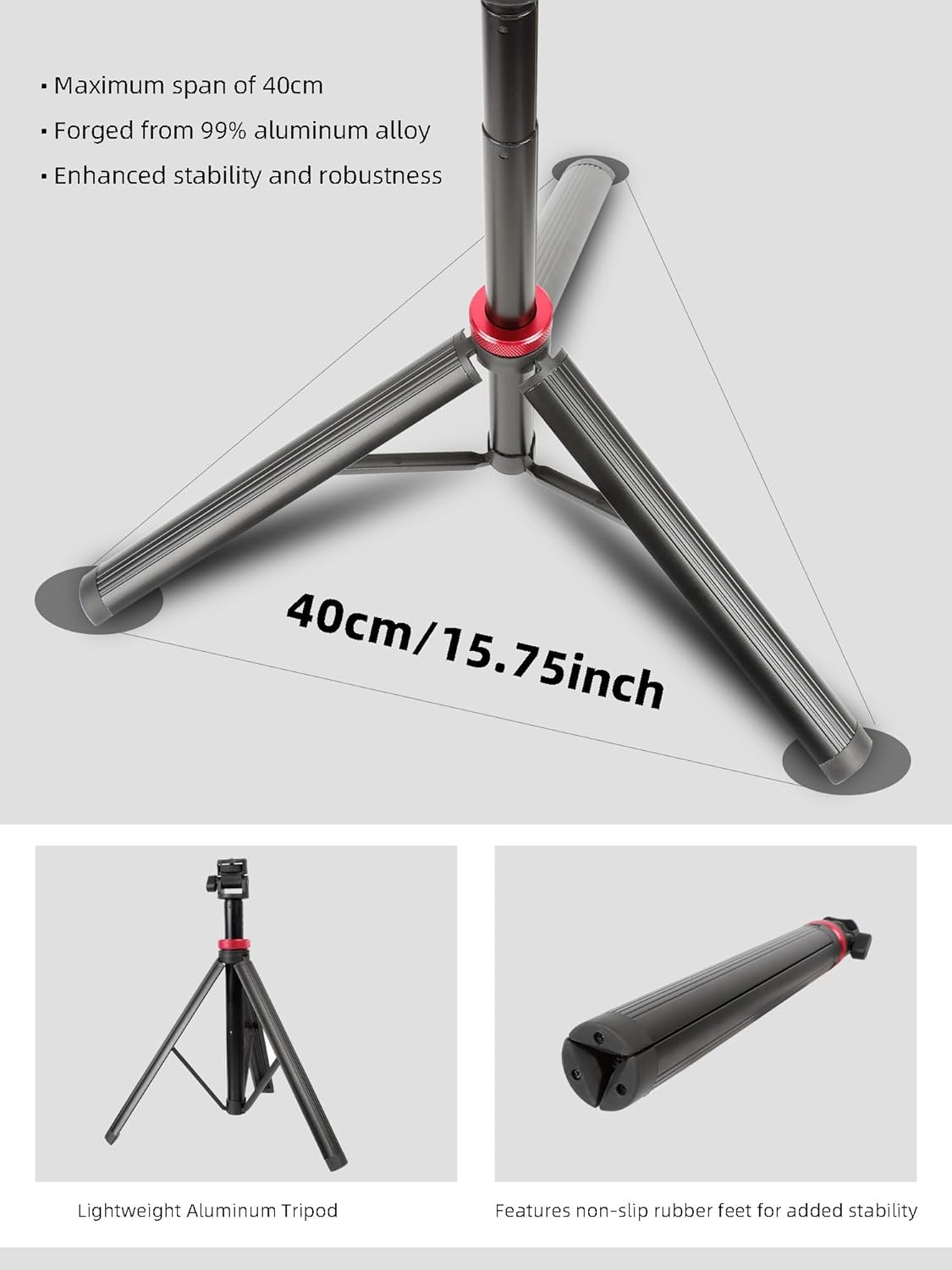 xik 81" 1/4" Expandable Phone Selfie Stick Tripod for Golf Training, Portable Adjustable Light Stand with Screw