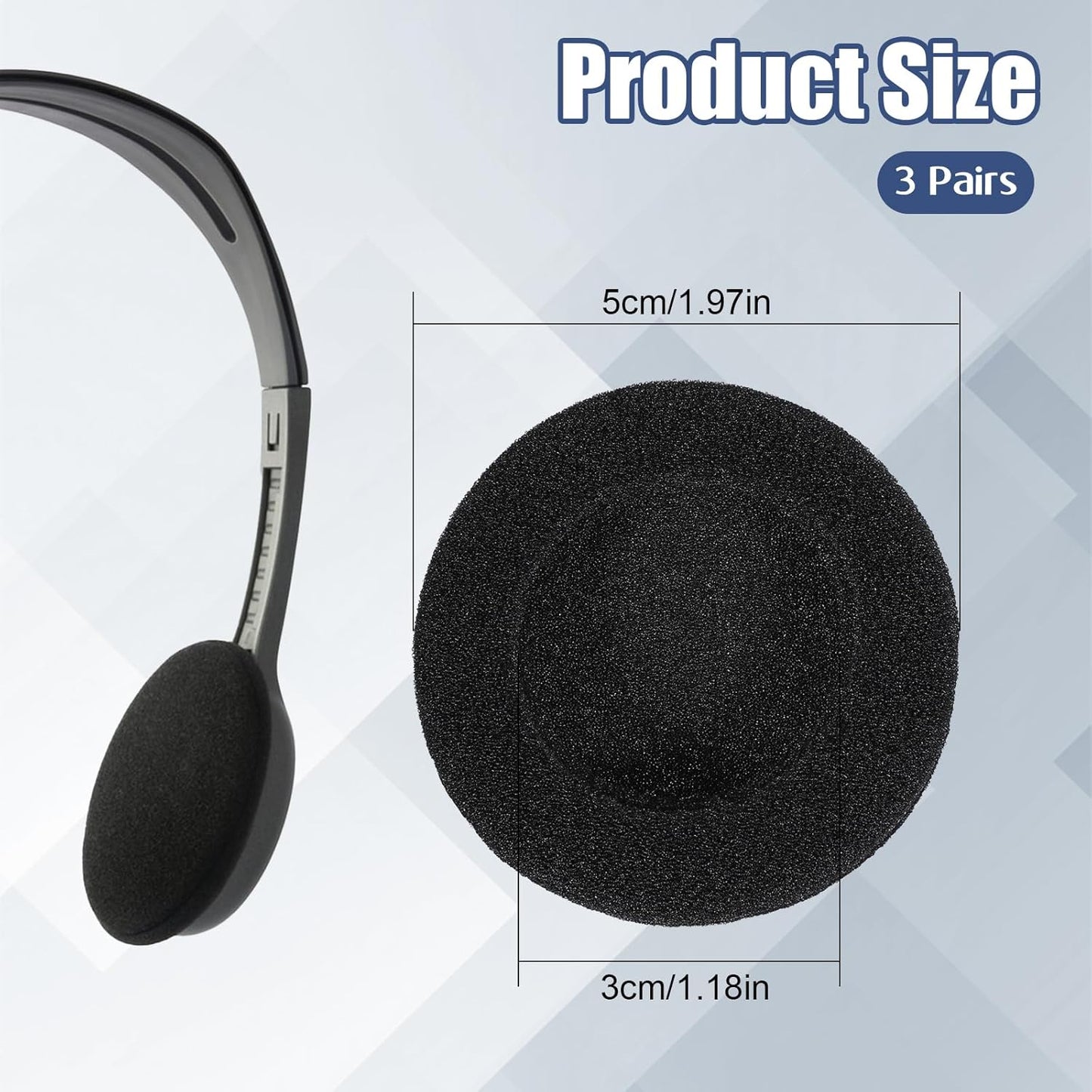 Zyghjort 6 50mm/2" Headsets H251 H251n H261n H351 H361 PCS Headphone Earpads, Ear Cushions Ultra Soft Foam Cover