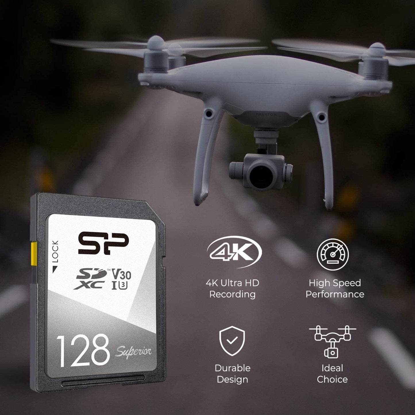 SP Silicon Power 64GB UHS-1 U3 V30 Silicon Power Superior SDXC Memory Card