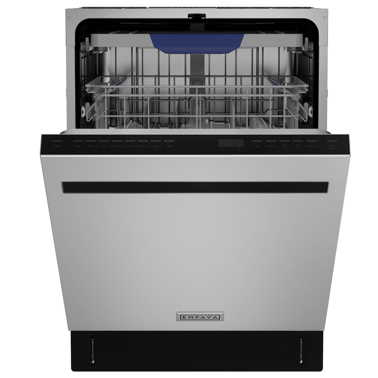 Empava 24 Inch Built-in Dishwasher, Stainless Steel Tub, 15 Place Settings, 8 Wash Cycles, Top Control, Auto Door Dry, 49 dB Ultra Quiet, Energy Star & UL Certified
