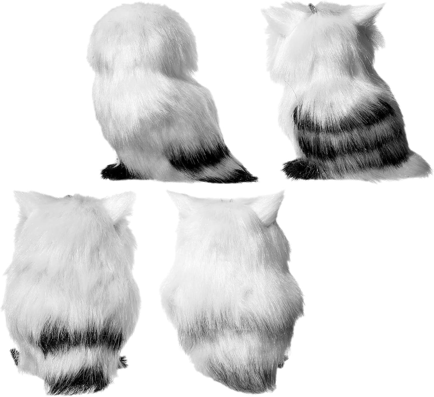 Sratte Christmas Owl Ornament - Cute Furry Hanging Decorations for Tree | 12 Pcs White Set