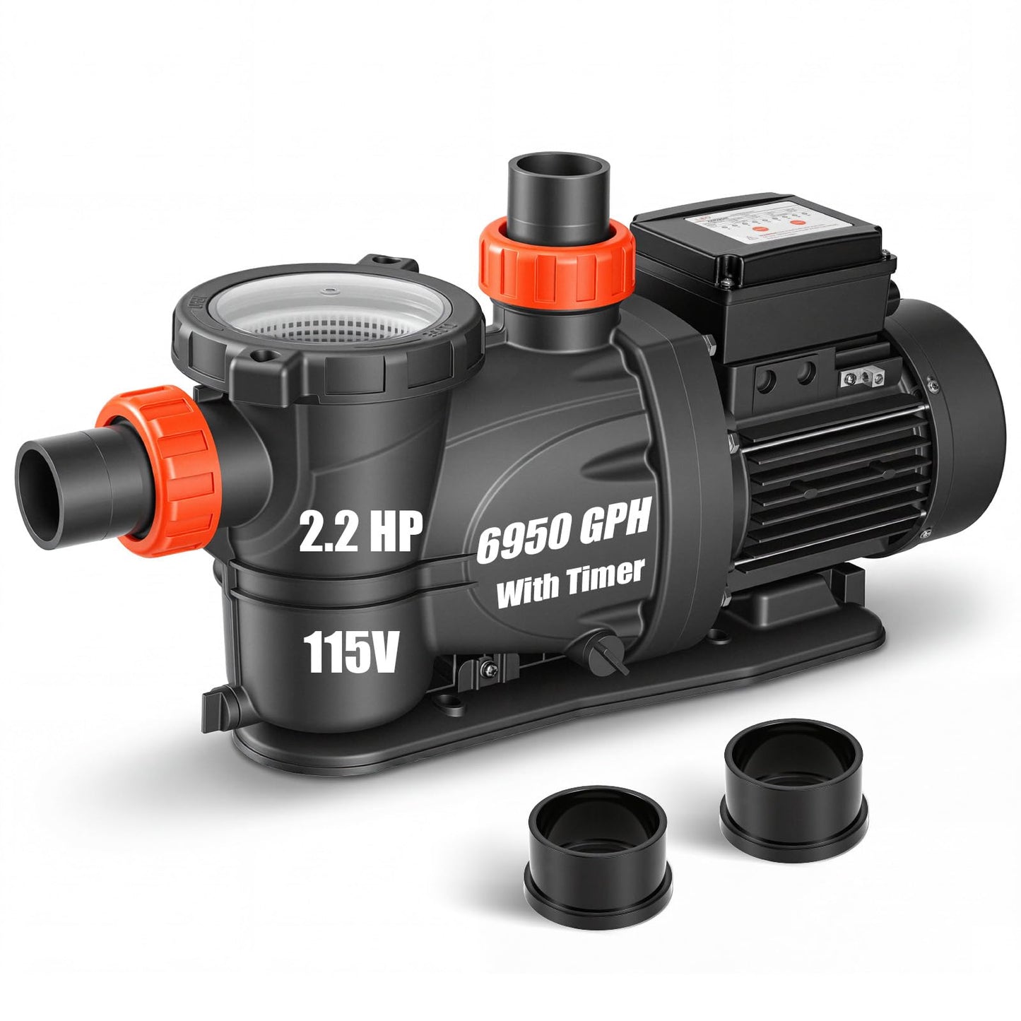 LEO In/Above Ground Pool Pump High Flow Powerful Self Priming Pool Pump,Black