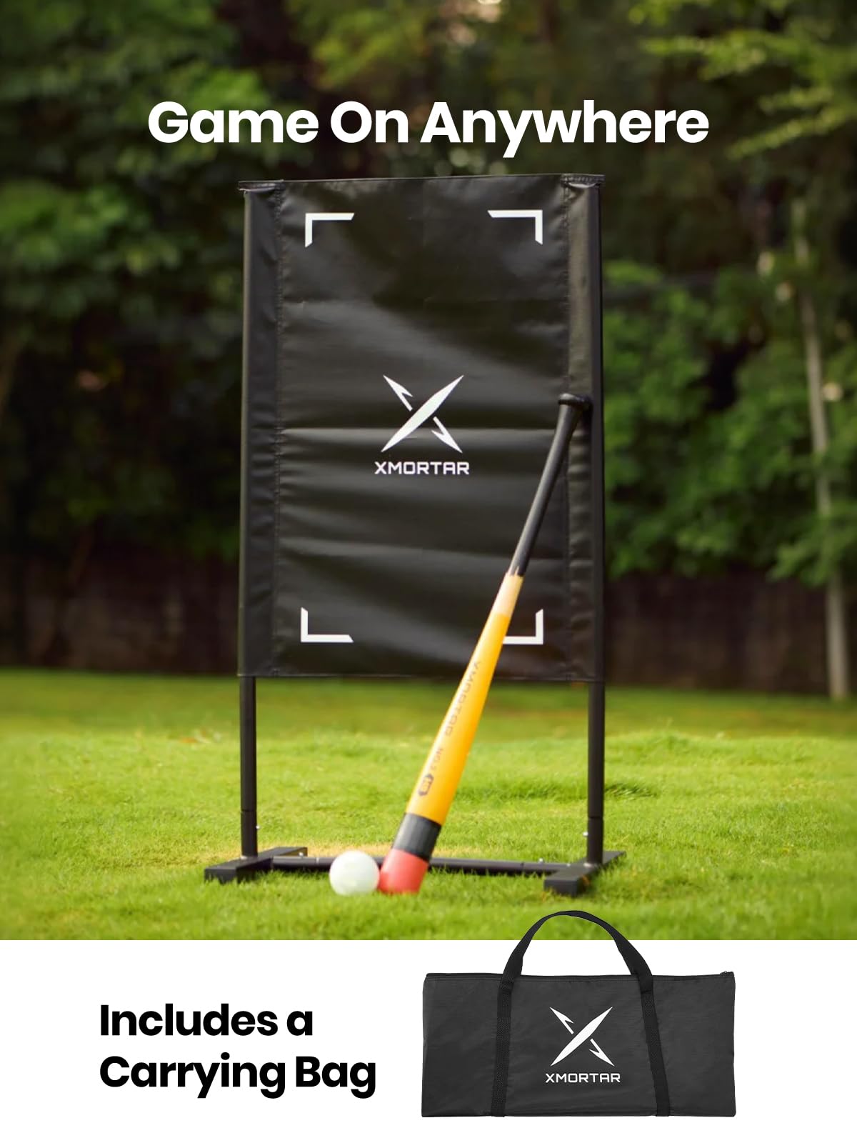 Xmortar Strike Zone Target for Plastic Baseballs - All Metal Frame - Compatible with Wiffle Balls and Blitzballs