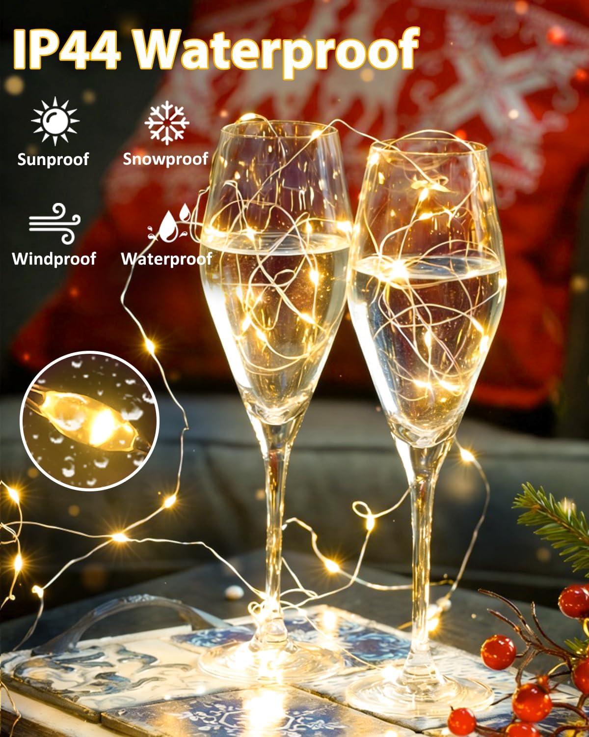 Skiennix 6 Pack Fairy Lights - Battery Operated 20FT 60LED String Lights for Indoor/Outdoor Decor | Warm White