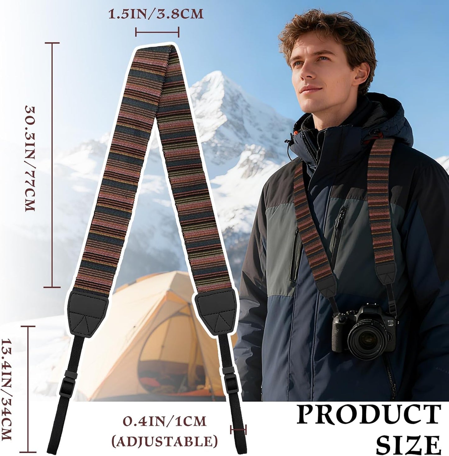 Brvlsoc Bohemian Vintage Adjustable Camera Shoulder & Neck Strap with Quick Release Harness Universal Fit for DSLR