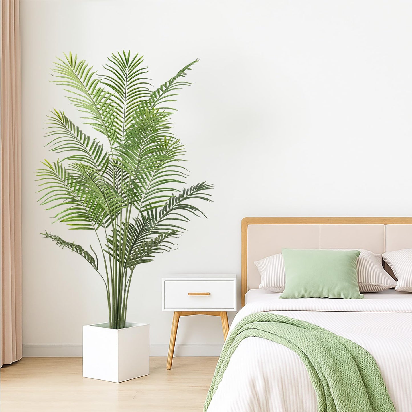 Artificial Palm Tree 6ft Tall Fake Palm Tree Indoor Decor Faux Tropical Areca Floor Plant in Pot, Artificial Silk Plant for Home Office Living Room Decor Indoor