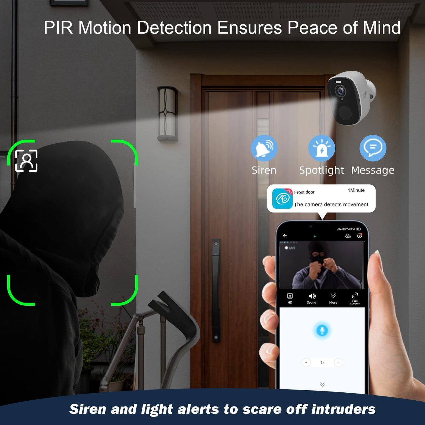Rraycom 5G/2.4GHz Outdoor,2K Vision,2-Way Talk,IP65, WiFi Security Cameras Wireless Battery Home Security Camera