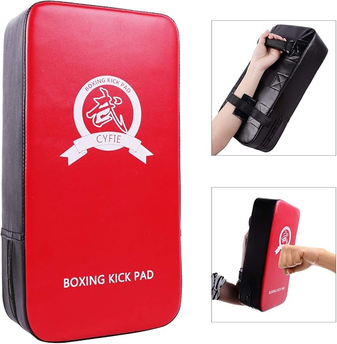 SEISSO Boxing Kick Pads Punching Mitts Curved,Kids Boxing Gloves,Leather Material Art Karate Pad Thai Hand Pad Focus Target Kickboxing Hand Target for Kicking Shield Training,Sparring,Dojo(5Pcs Set)