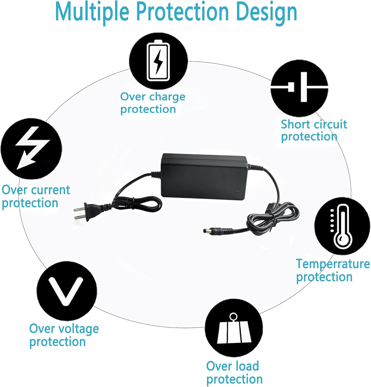 MTYTOT 12V 8A 96W 100V-240V 12 5.5mm x2.5mm/2.1mm DC Power Supply Adapter, AC to DC Volt Transformer, AC/DC Converter