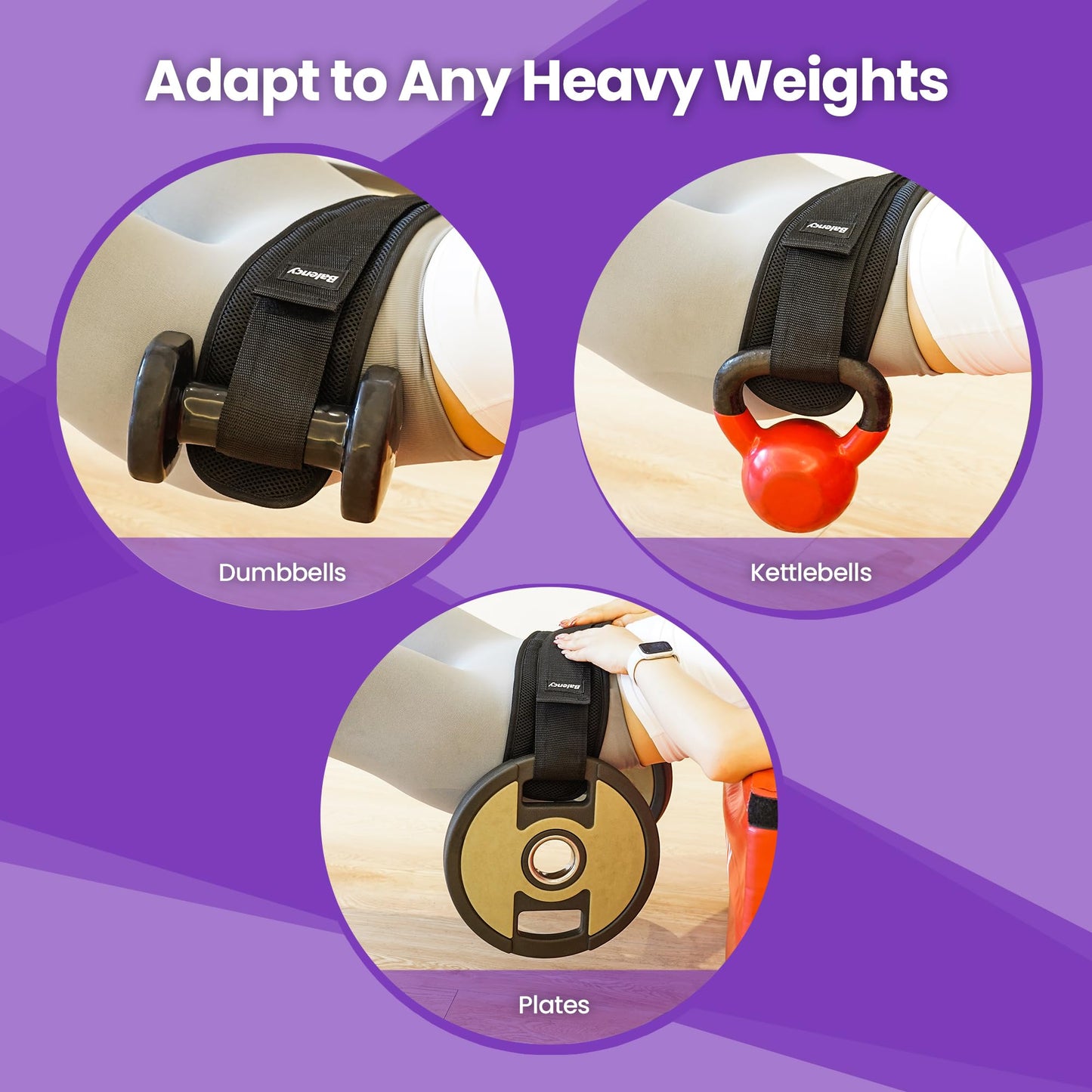 Balency Hip Thrust Belt for Dumbbells & Kettlebells - Slip-Resistant Padding, Perfect for Gym & Home Workouts