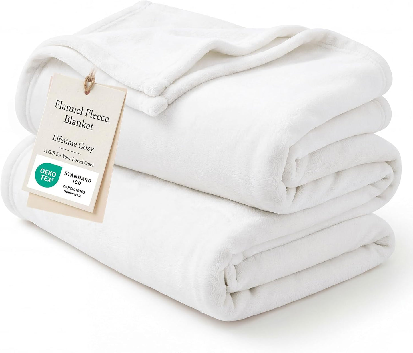 Bedsure GentleSoft Fleece Blanket - Cozy Small Throw for Kids, 43x55 Inches, White