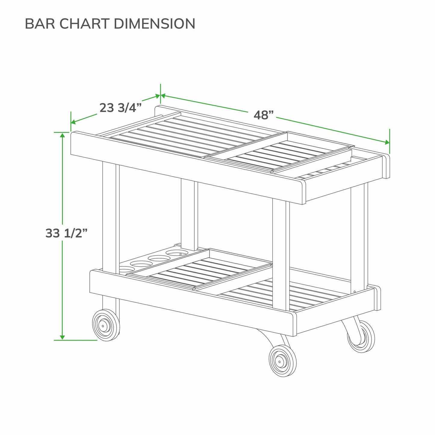 Cambridge Casual Mozaic Teak Outdoor Kitchen Cart, Solid Teak Wood Serving and Prep Station with Natural Finish, Weather-Resistant Utility Cart for Patio, Garden, BBQ, or Outdoor Entertaining Space