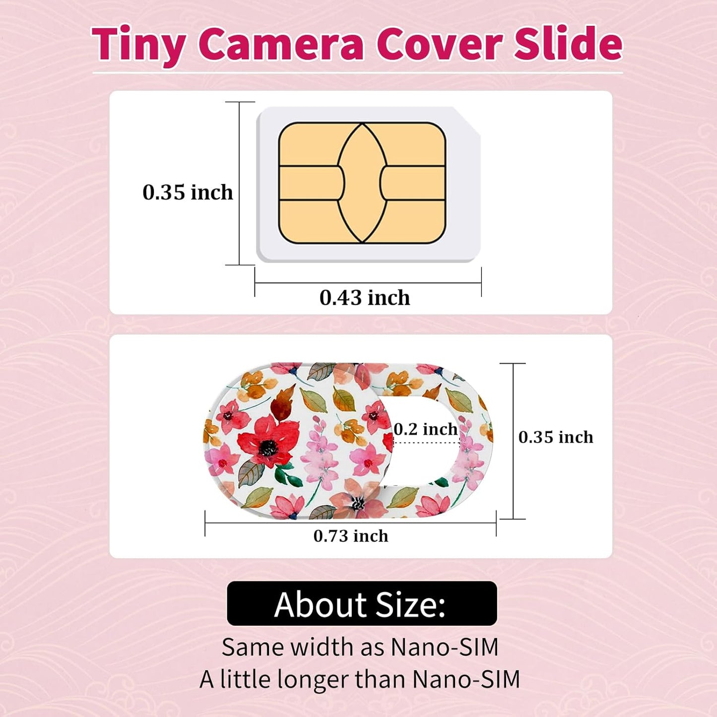 Yilador (6 Pack), 0.03" Laptop Camera Cover Slide Cute Ultra Thin Webcam Cover for iPhone iPad MacBook Pro Computer