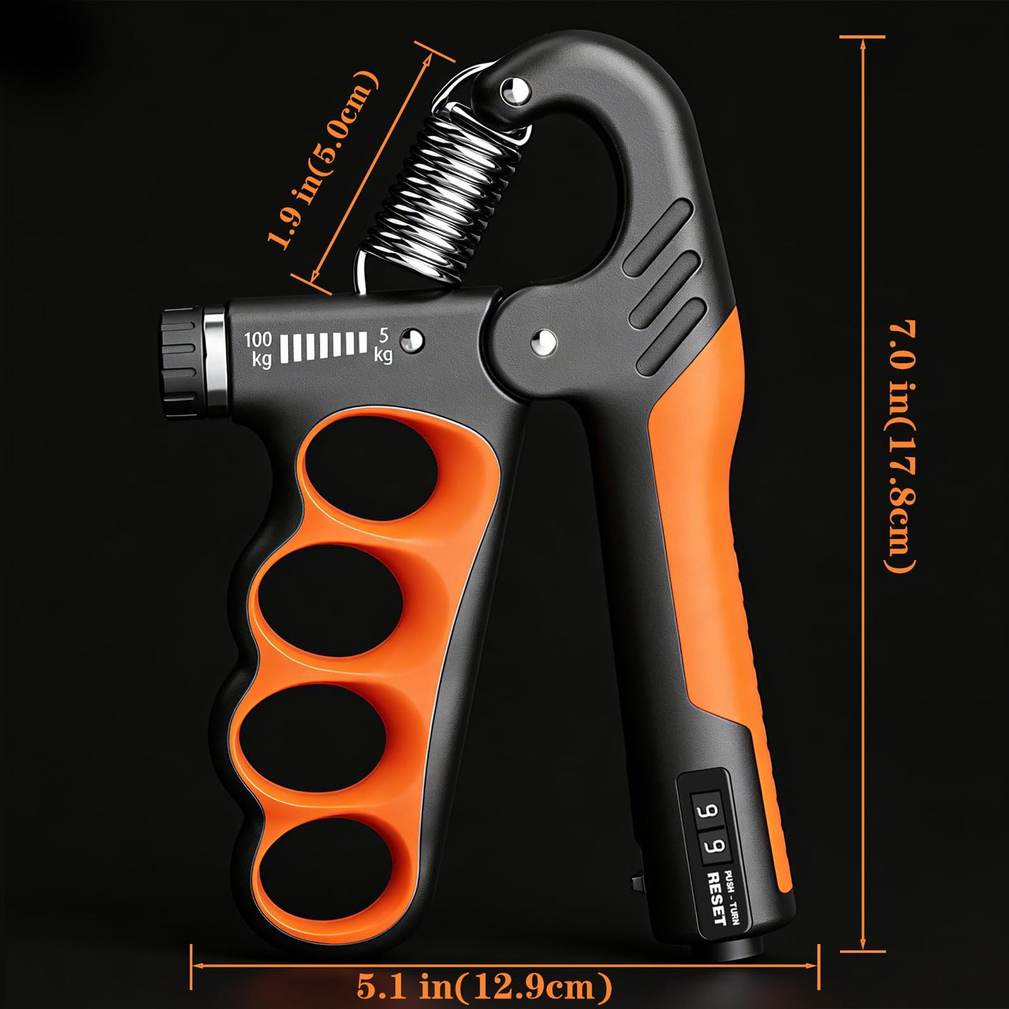 Hautrely Hand Gripper Strengthener, 11-220LB Adjustable Resistance Grip Strength Trainer with Counter, Forearm Exerciser for Injury Recovery and Muscle Building (Blue)