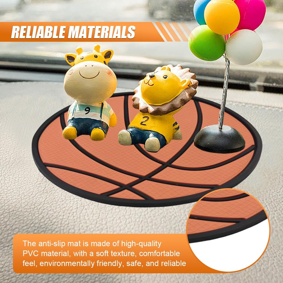 Craedli 3.1" Car Dashboard Non Slip Mat, Multifunctional Anti Slip Dashboard Sticky Pad Car Dash Gripping Mat, PVC Cell
