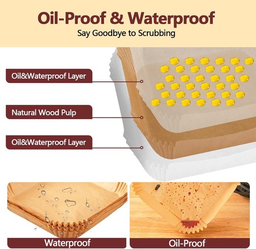 9 Inch Air Fryer Liners by [Brand Name] | 125PCS Heat Resistant Non-Stick Parchment Paper
