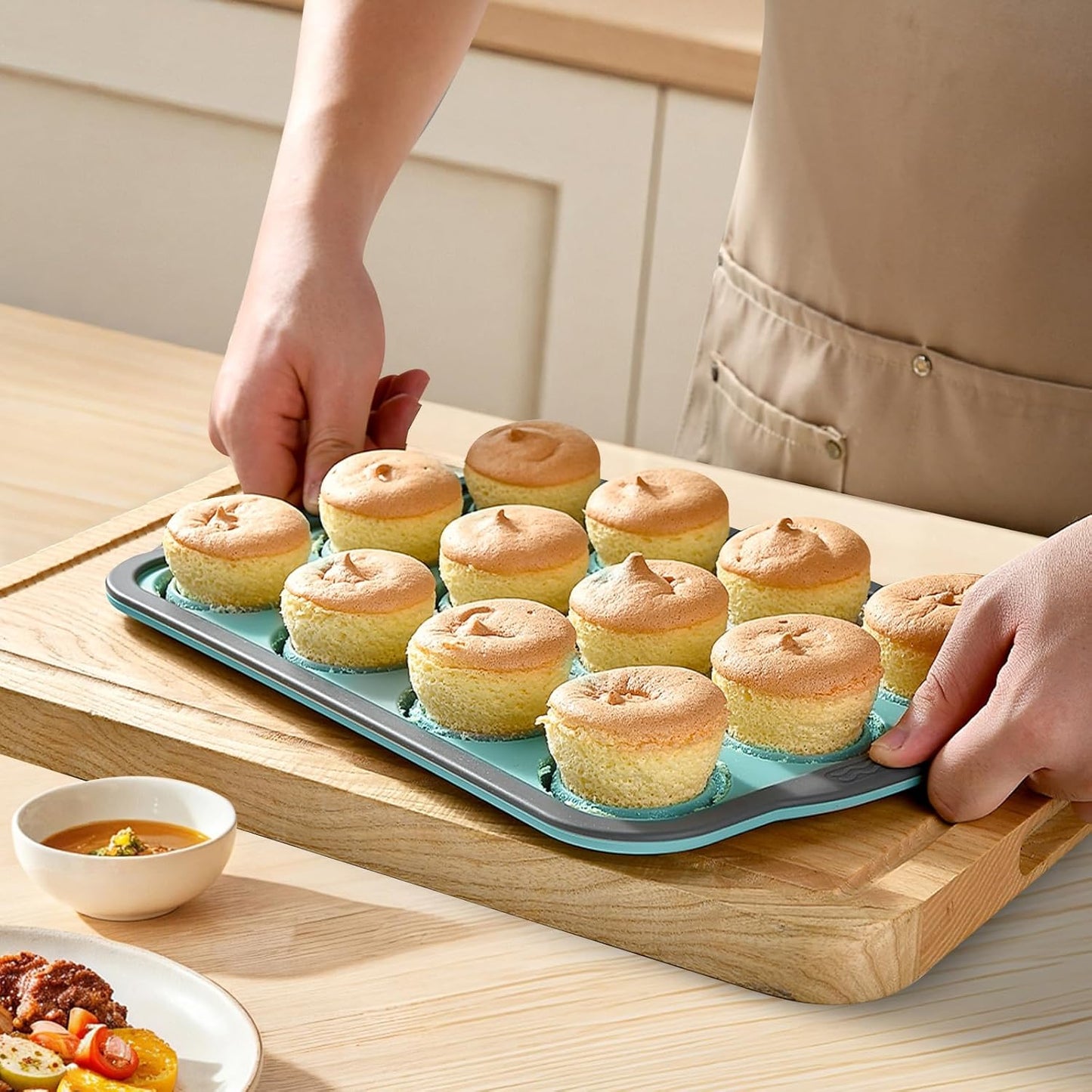 Skiennix Silicone Muffin Pan - Nonstick 6-Cup Baking Molds | BPA-Free, Easy Release, Dishwasher Safe