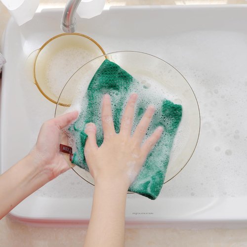 Homaxy 100% Cotton Dish Cloths - Ultra Soft & Absorbent Quick-Drying Towels | 12x12 Inches, 8-Pack, Dark Green