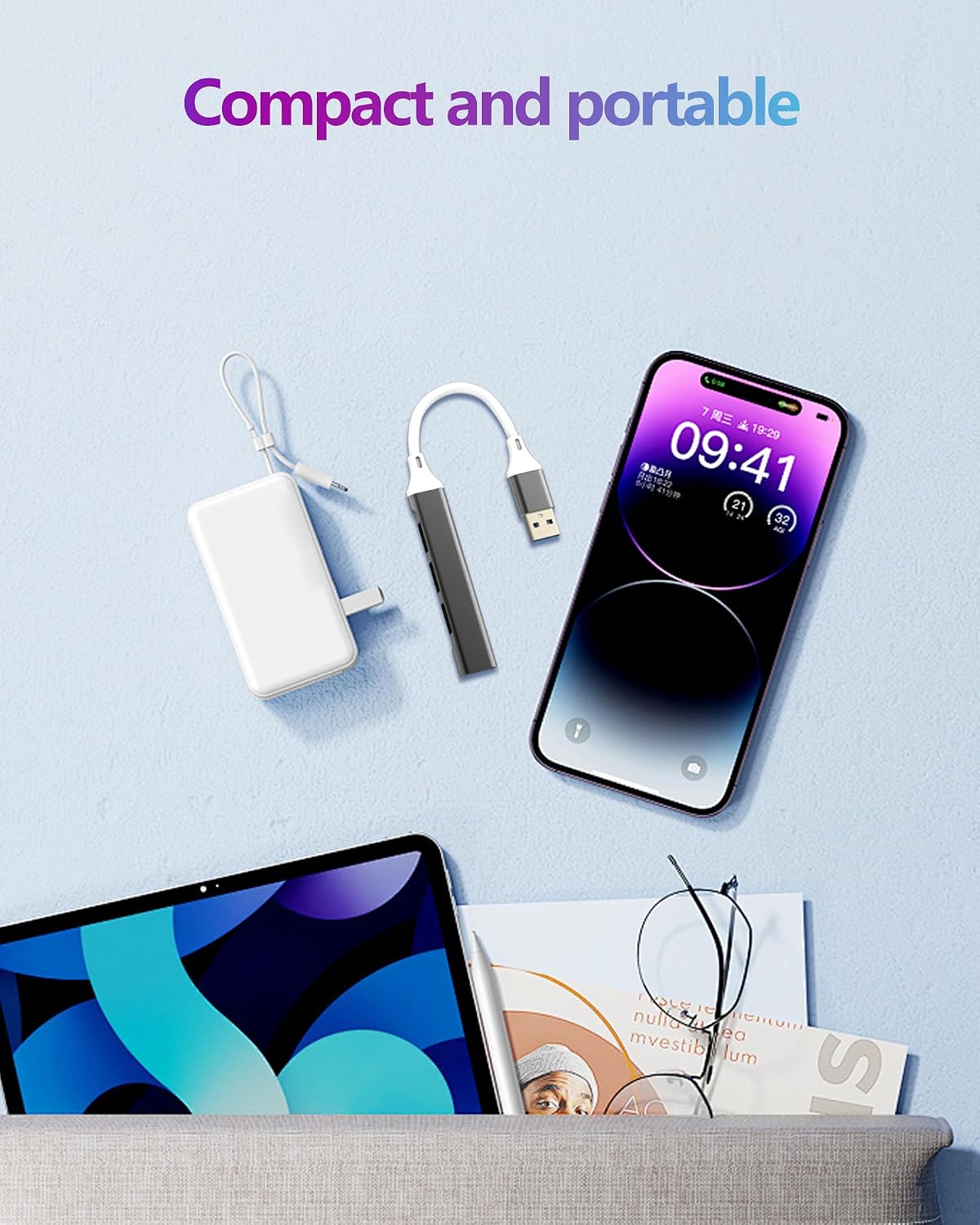 Aksenli 3.0 (4in1)Macbook Multi USB Port Hub Adapter Splitter Laptop PC Card Reader Computer Flash Disk Cable Extention