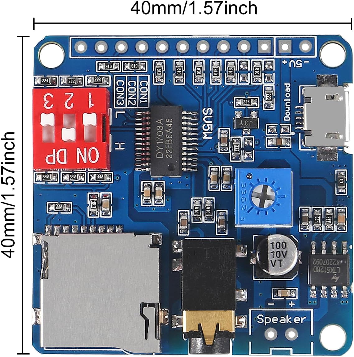 DIANN 4pcs MP3 DY-SV5W 32G Voice Playback Module Player Music Voice Board IO Trigger UART Serial Adapter Control