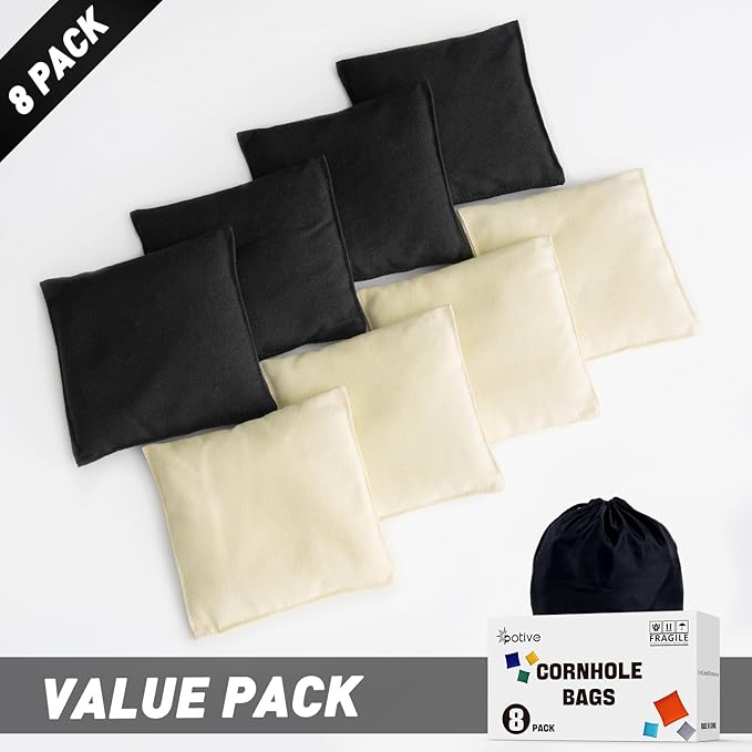 Cornhole Bags Set of 8 Regulation Corn Hole Bean Bags for Cornhole Game, Professional Weather Resistant Corn Hole Bags with Tote Bag