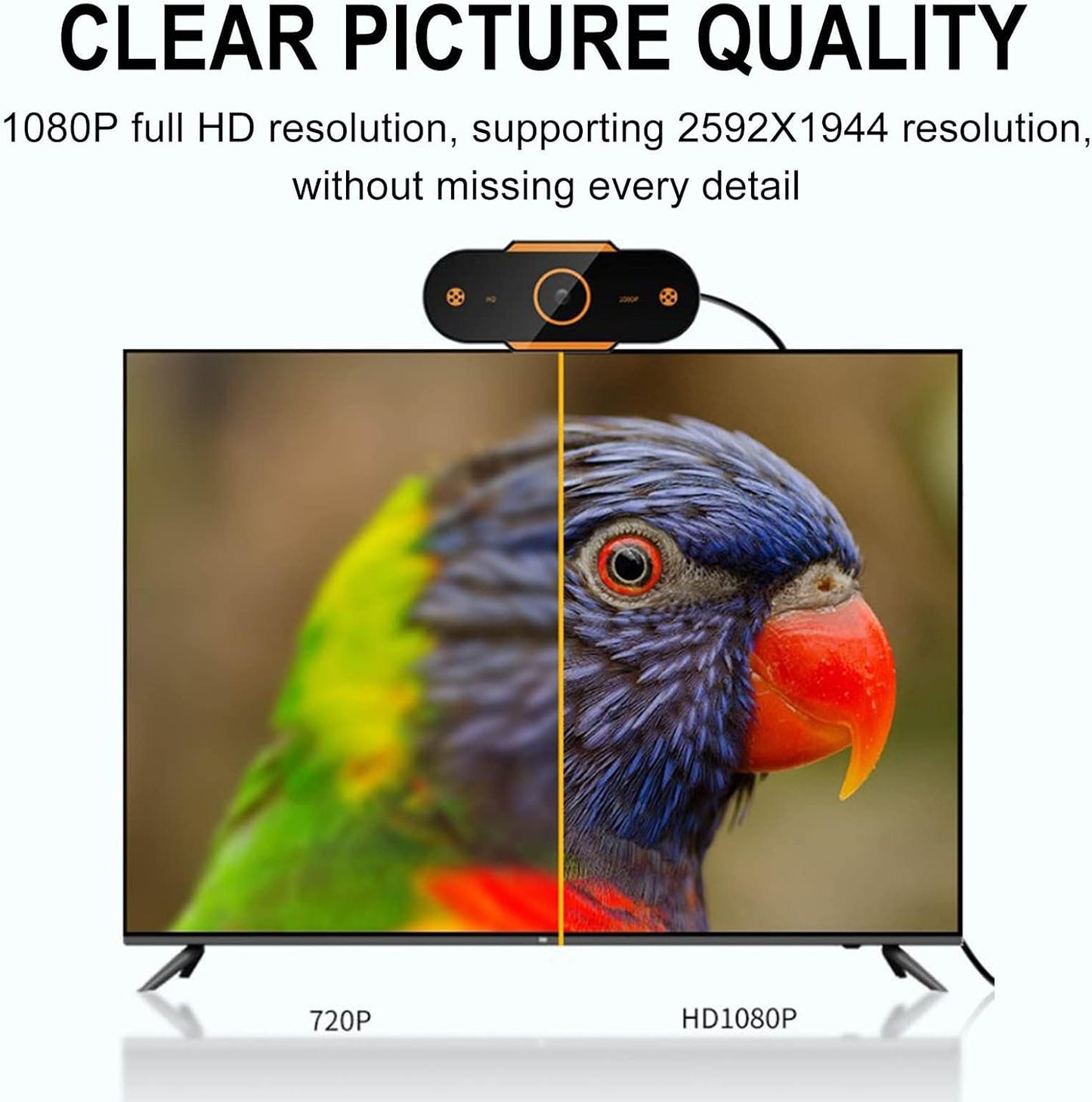 Lovskoo 1080p Focus,110 Streaming Camera HD Webcam with Microphone,Fast Auto Wide Angle, Auto Light Correction, USB Pc