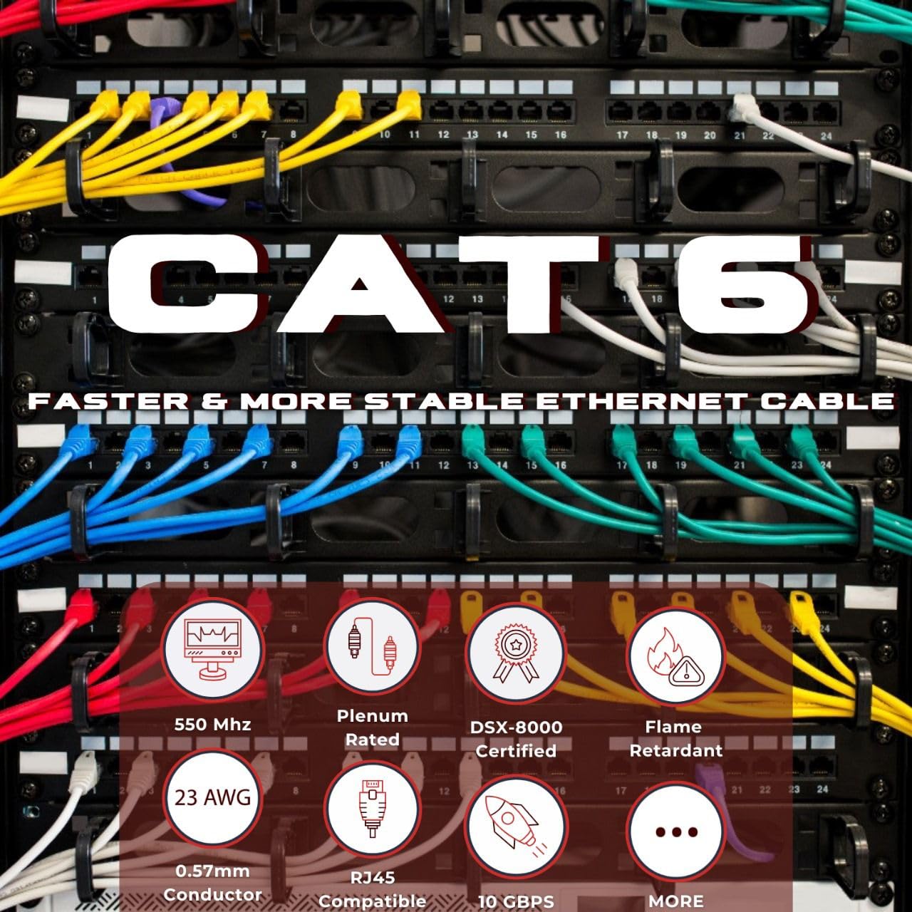 TSCables | Cat6 Plenum (CMP) 1000ft Cable, 23AWG | 100% Solid Bare Copper | 550MHz, PoE++ (4PPoE) | Unshielded Twisted Pair (UTP) Bulk Ethernet Cable, Available in 10 Colors (Green, 1000ft)