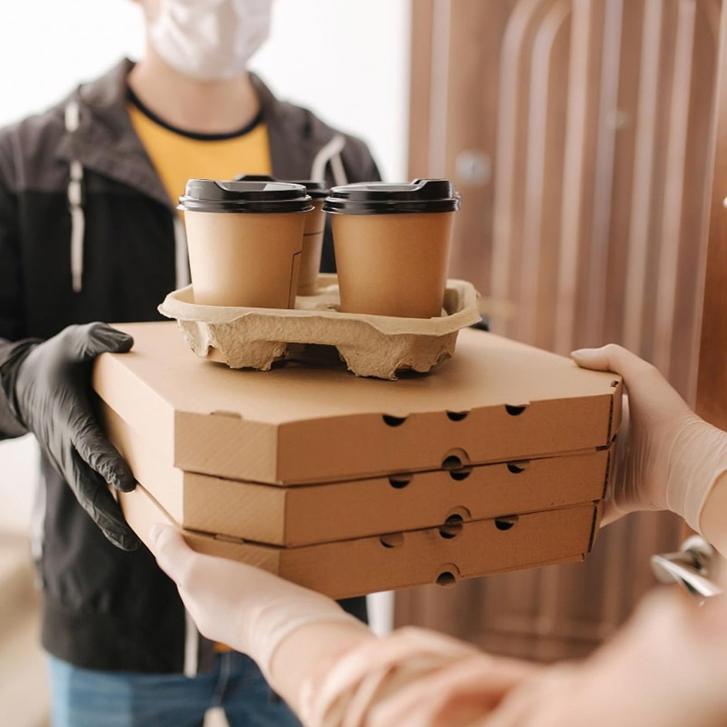 DAJAVE 40 Pack 4 Cup Drink Carrier Cardboard Cup Carriers for Drinks, Cup Holders Tray for 8-32 oz Cup, Drink Holders for Coffee Restaurant Food Delivery