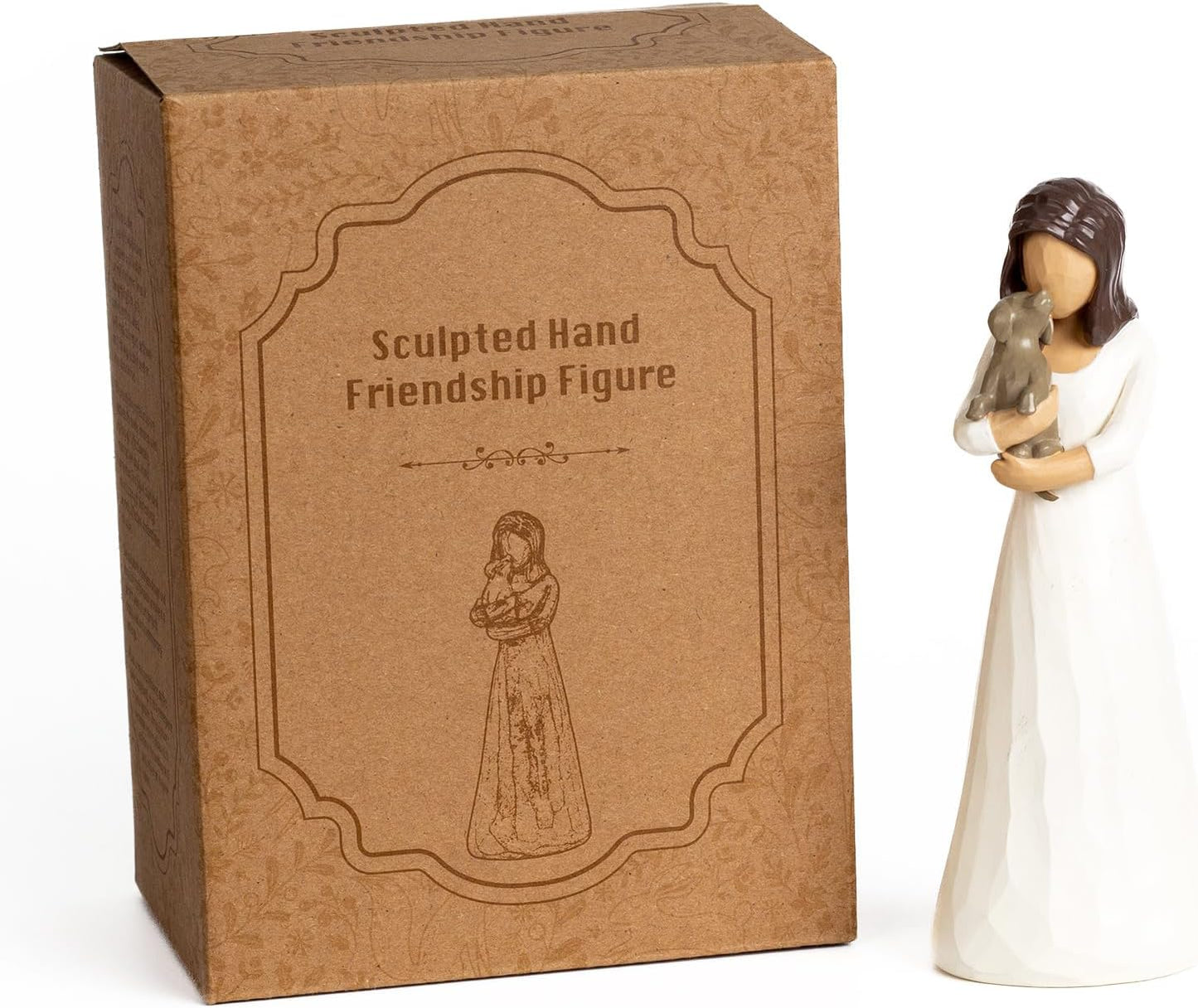 Skiennix Dog Memorial Gifts - Hand-Painted Resin Figurine | Girl Hugging Dog Statue with Gift Box
