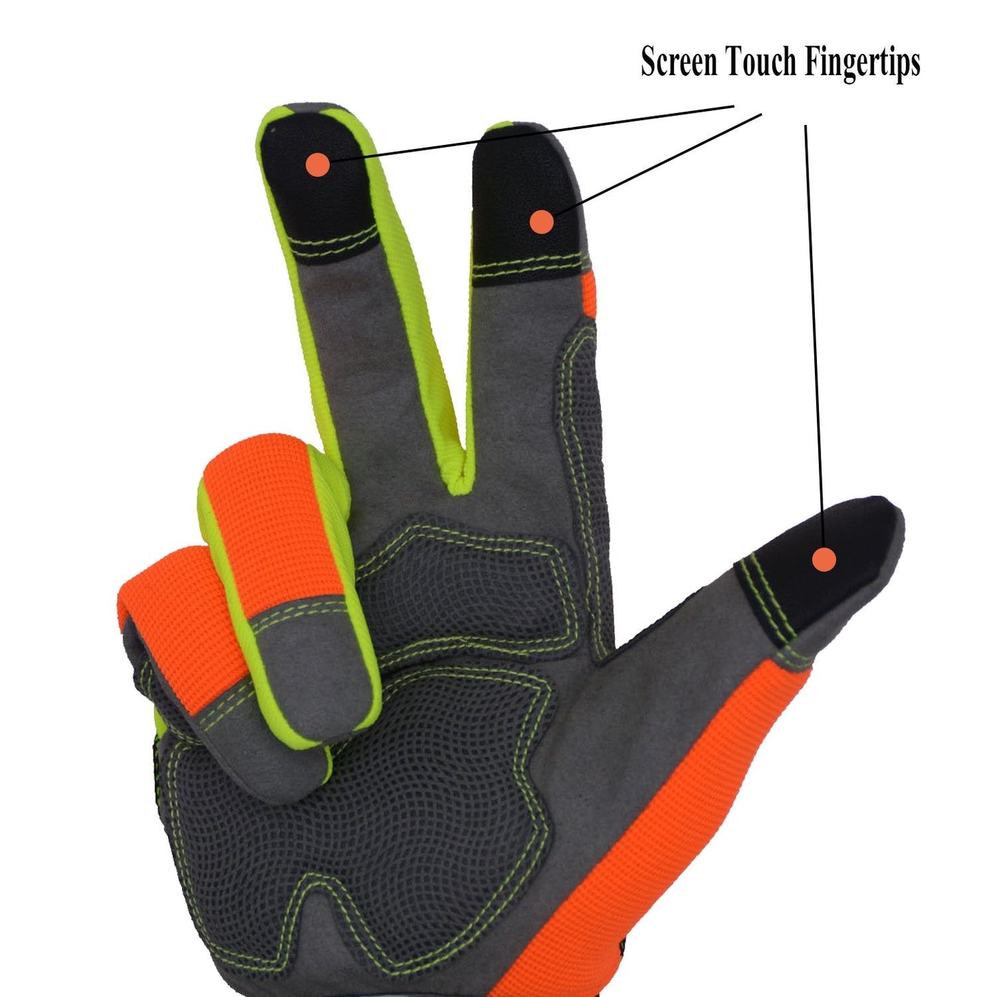 HANDLANDY Hi-vis Reflective Work Gloves Bulk, Pack of 12 Pairs Anti Vibration Safety Gloves for Men Women, Touch Screen (Medium, 12 pairs Hi-vis Yellow)