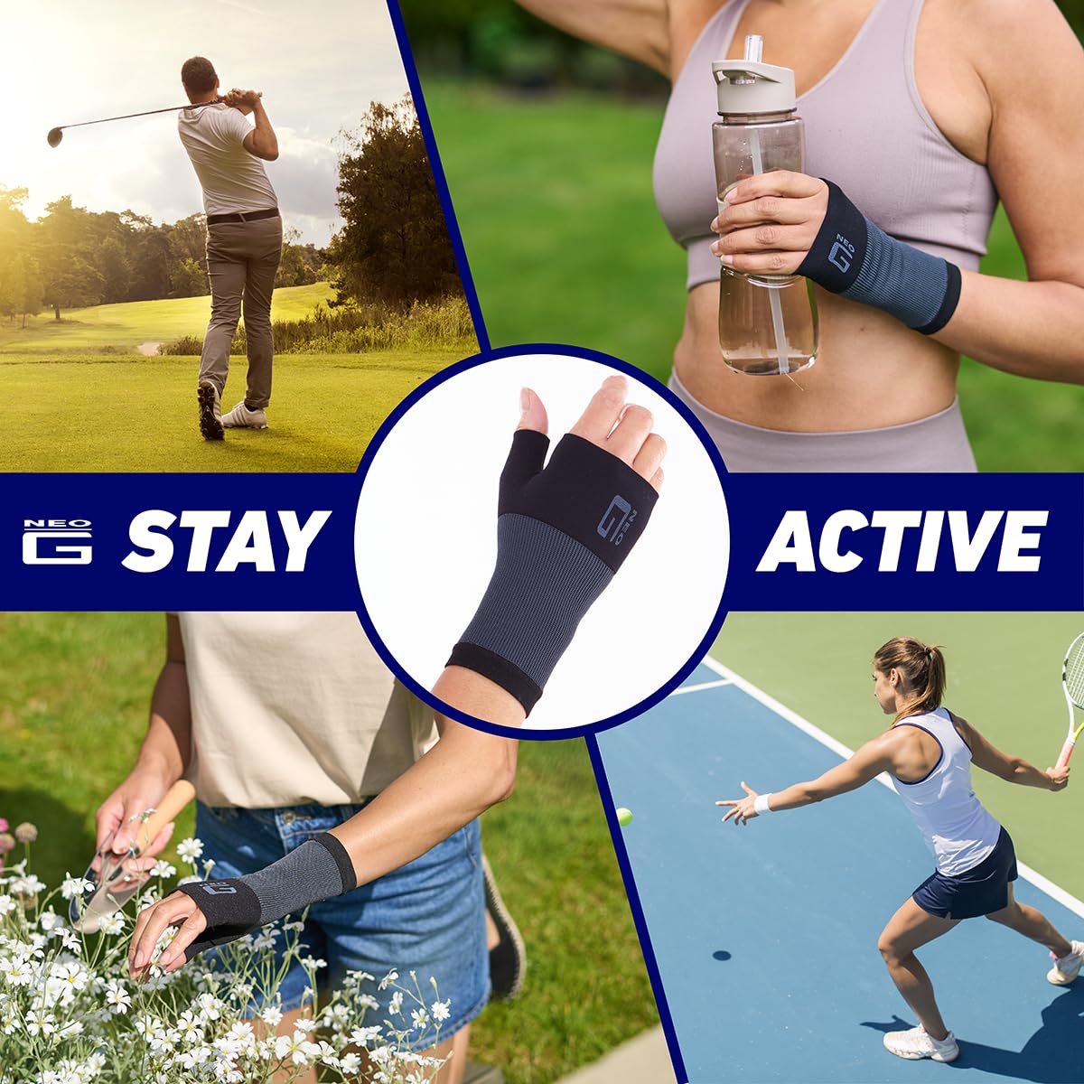 Neo-G Wrist and Thumb Support for Arthritis, Joint Pain, Tendonitis, Sprain - Wrist Brace Wrist Compression Hand Support - M - Black