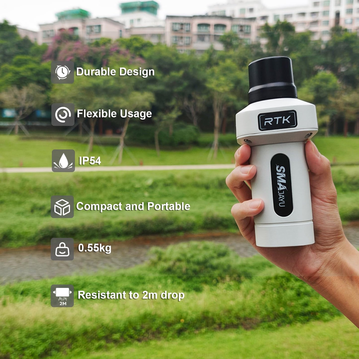 SMA25R Net GNSS RTK Survey System Handheld High Precision Positioning Receiver with Collector, CORS Connection, 10cm Accuracy by PPP, Tilt Compensation, for Land Surveying, Construction