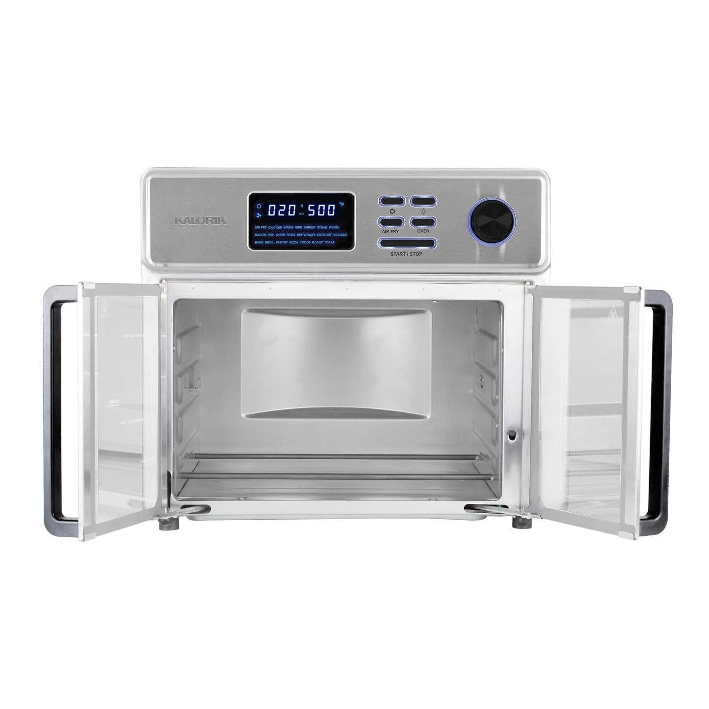 Kalorik MAXX Complete Air Fryer Oven Digital Controls 26-Quart Capacity 10-in-1 Countertop Cooker with 21 Presets, 15 Deluxe Accessories & 60-Recipe Hardcover Cookbook, 1700-Watts, Stainless Steel