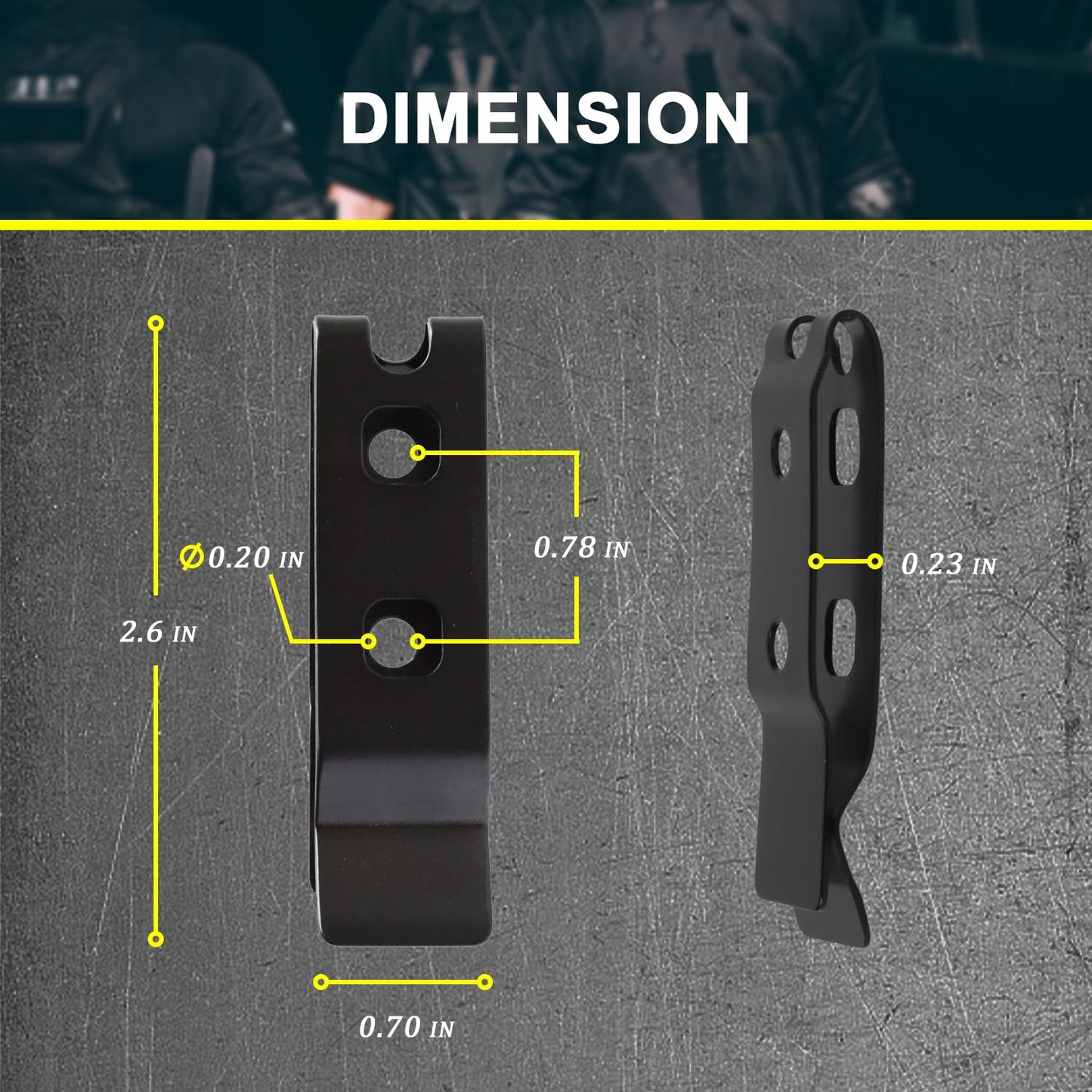 2-Pack Knife Sheath Belt Clip Holster Tactical Belt Buckle Kydex Belt Clip Universal Utility EDC Clip Camping Mag Pouches Sheath Tool with Screws for Holsters, Kydex Sheath, Metal Knife Clip